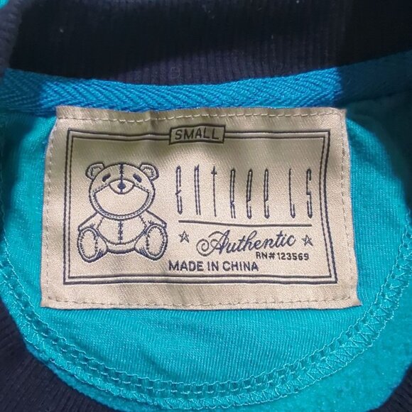 Entree LS Authentic Bear Skateboard Sweatshirt Size Small Blue Black long sleeve - Picture 6 of 16